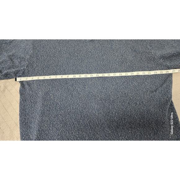 Latitude Vtg 90s Blue Brown Speckled Cotton Sweater Men XL Long Sleeve V- Neck - Picture 4 of 9